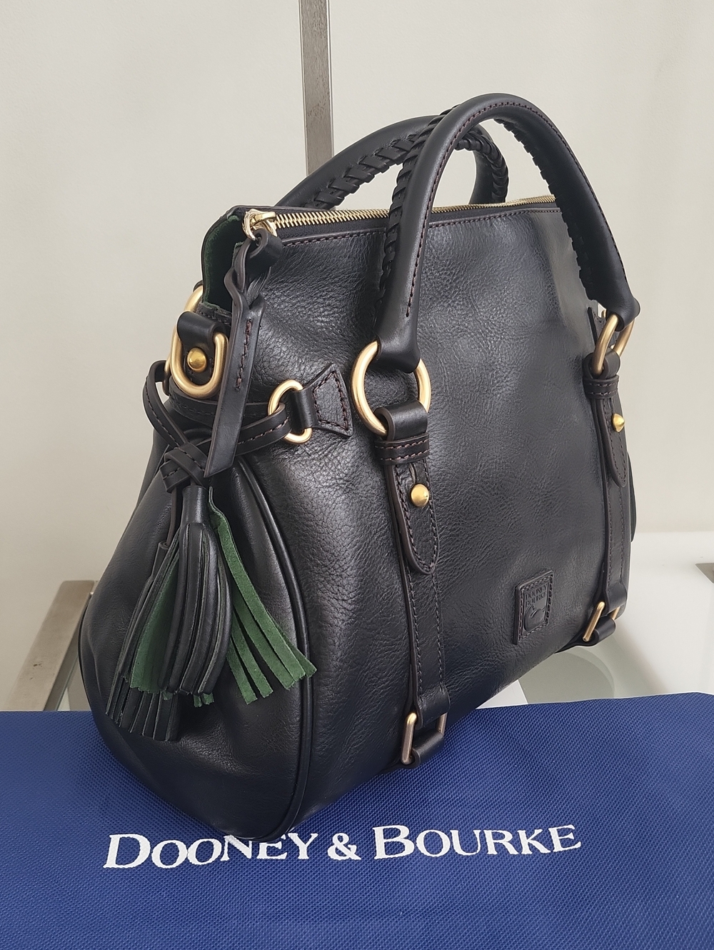 NWT! Dooney & Bourke Florentine* Medium/Regular Satchel In Black/Black - Picture 12 of 16